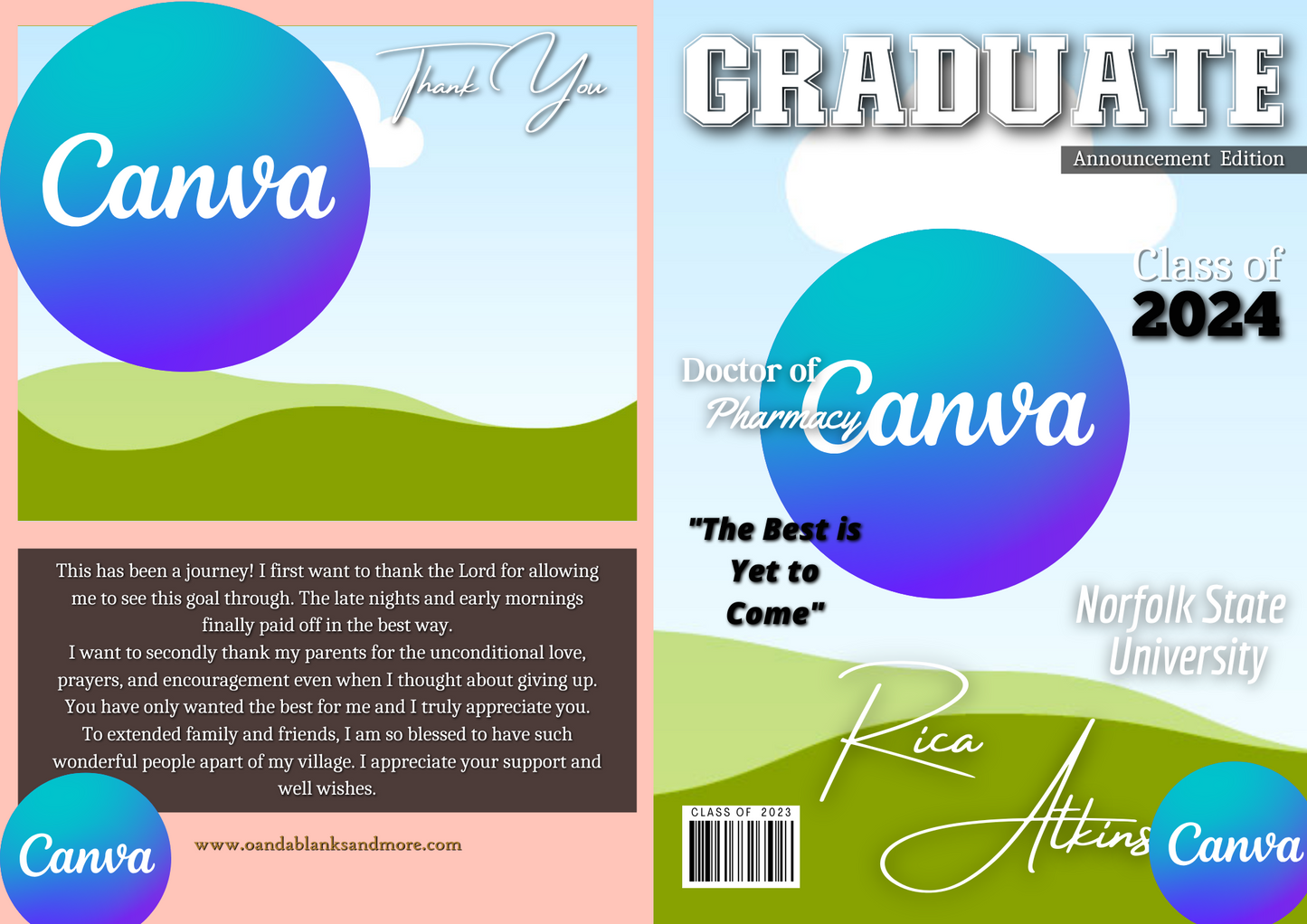 Graduation Magazine Canva Template