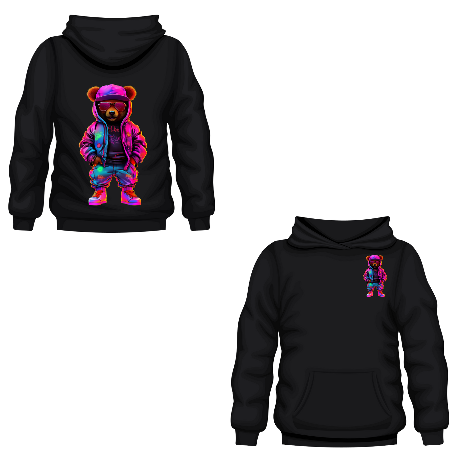 Neon Bear Front and Back(Transfer Only)