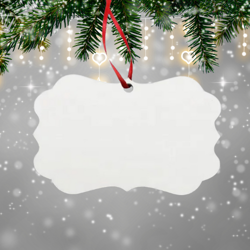 Rectangle Christmas Sublimation Ornament MDF Twin Pack