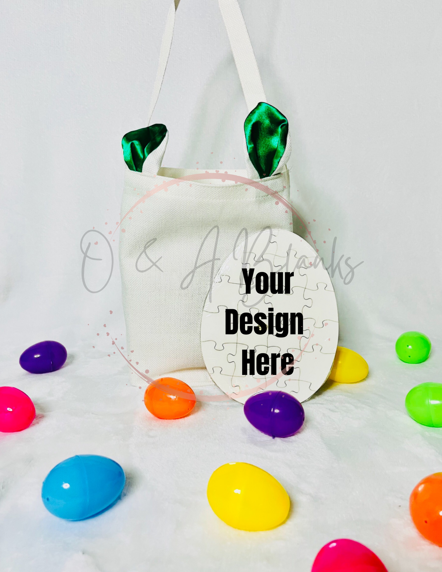 Easter Bundle Bunny Ears bag and Egg Shaped Puzzle Sublimation Bundle