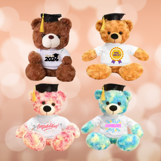 Sublimation Graduation Teddy Bear With Grad Cap