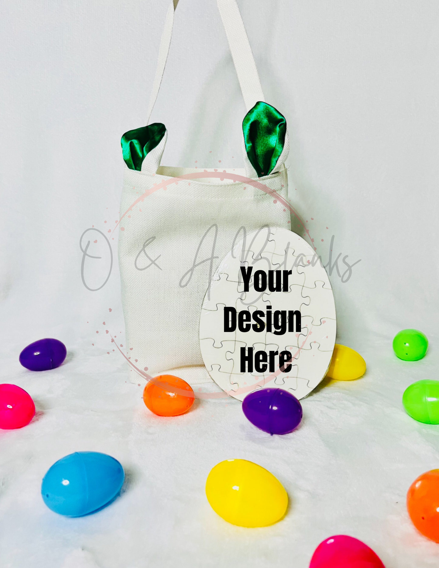 Easter Bundle Bunny Ears bag and  Egg Shaped Puzzle Sublimation Bundle