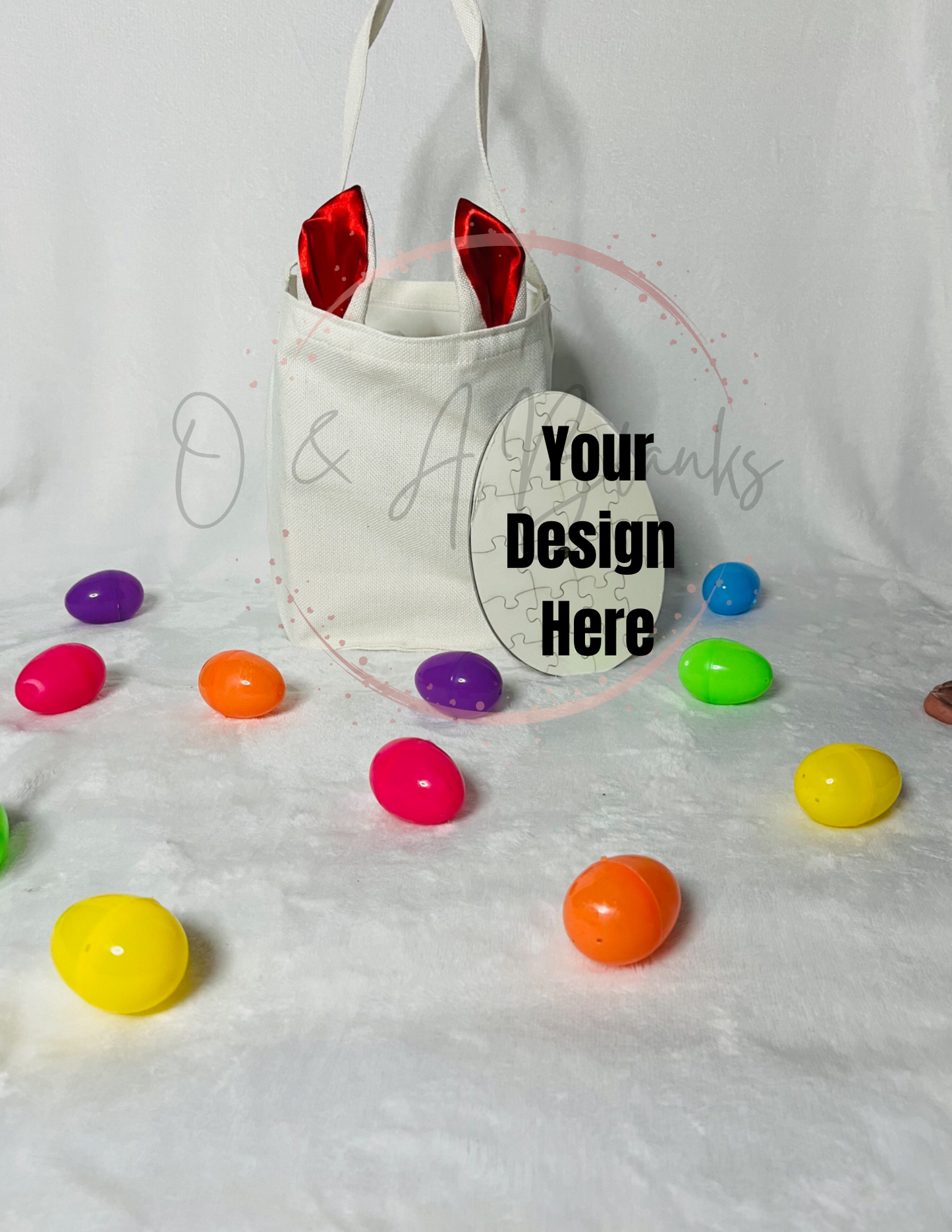 Easter Bundle Bunny Ears bag and  Egg Shaped Puzzle Sublimation Bundle